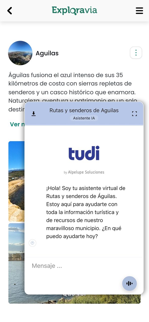 TUDI dentro de una guía de Exploravia